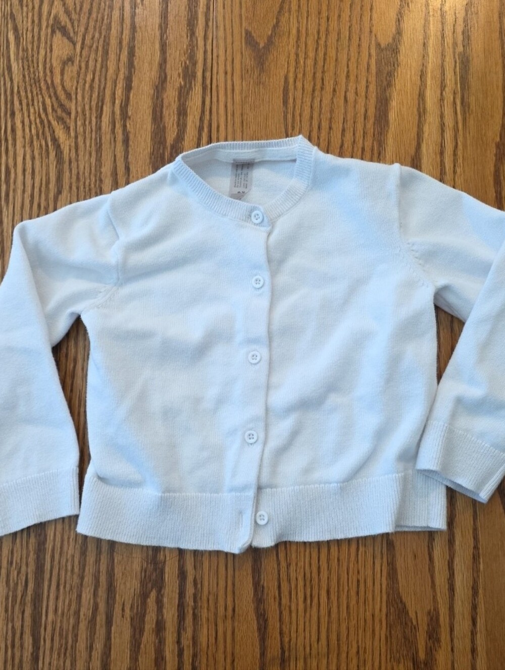 Primary size 4 or 4t solid white cardigan sweater long sleeve sleeves